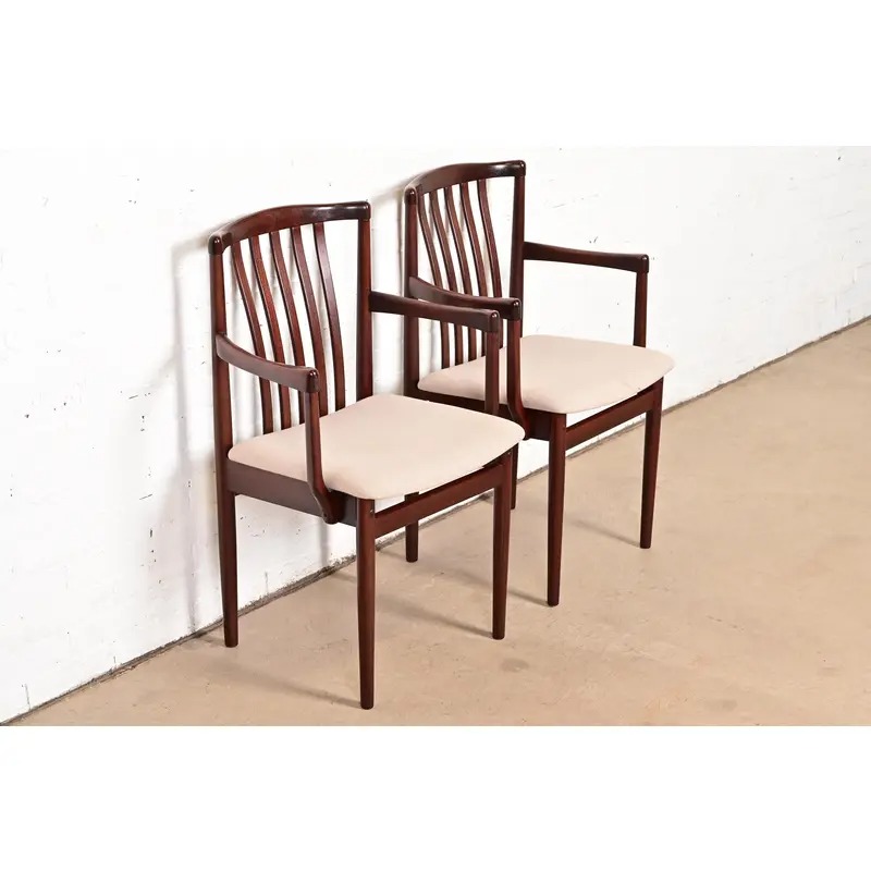 Danish Modern Sculpted Solid Rosewood Armchairs by Vamdrup Stolefabrik, Pair - Image 4