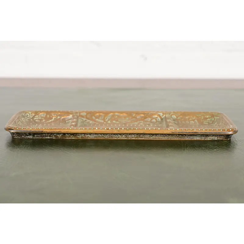 Marshall Field & Co. Antique Viking Bronze Pen Tray, Circa 1910 - Image 4