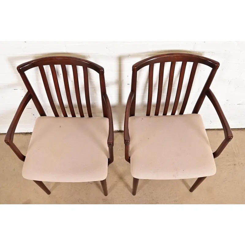 Danish Modern Sculpted Solid Rosewood Armchairs by Vamdrup Stolefabrik, Pair - Image 5