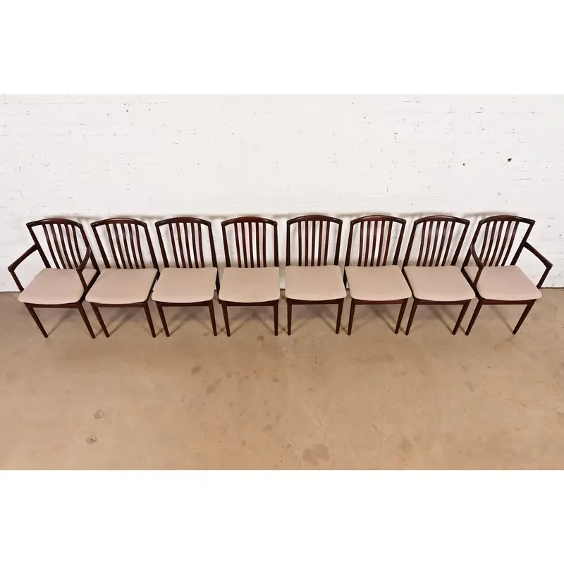 Danish Modern Sculpted Solid Rosewood Dining Chairs by Vamdrup Stolefabrik, Set of Eight - Image 5