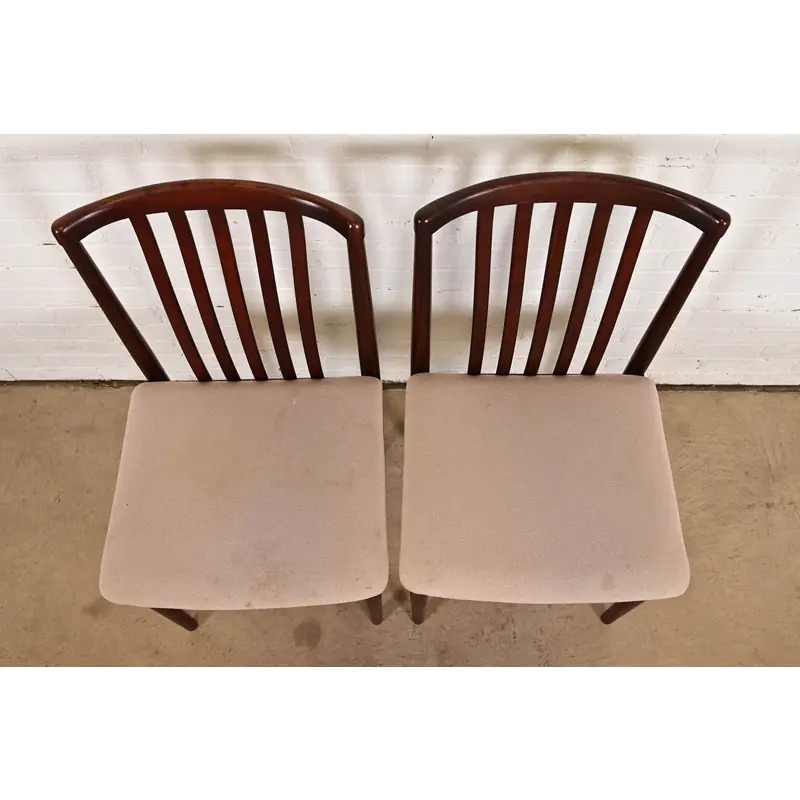 Danish Modern Sculpted Solid Rosewood Side Chairs or Dining Chairs by Vamdrup Stolefabrik, Pair - Image 5