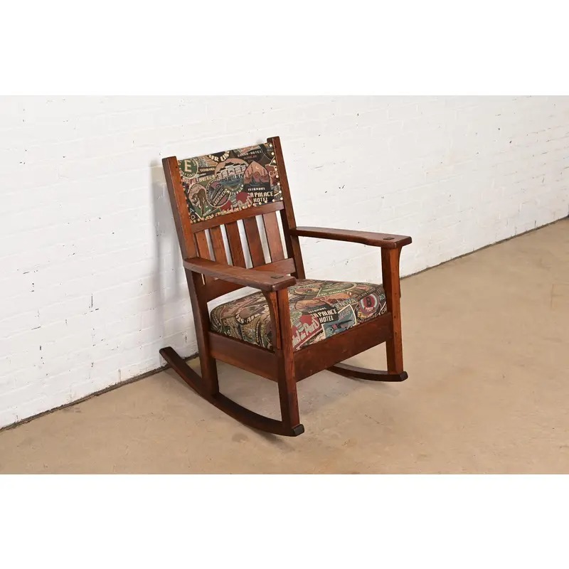 J. M. Young & Sons Antique Mission Oak Arts & Crafts Rocking Chair, Circa 1900 - Image 5