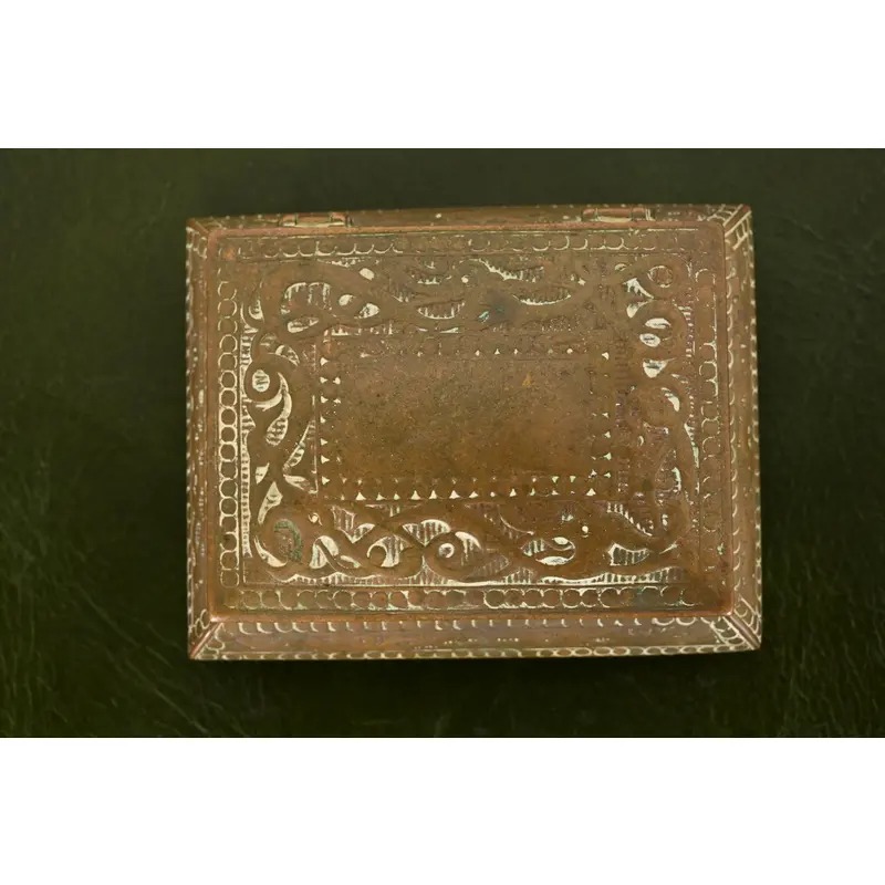 Marshall Field & Co. Antique Viking Bronze Stamp Box, Circa 1910 - Image 5