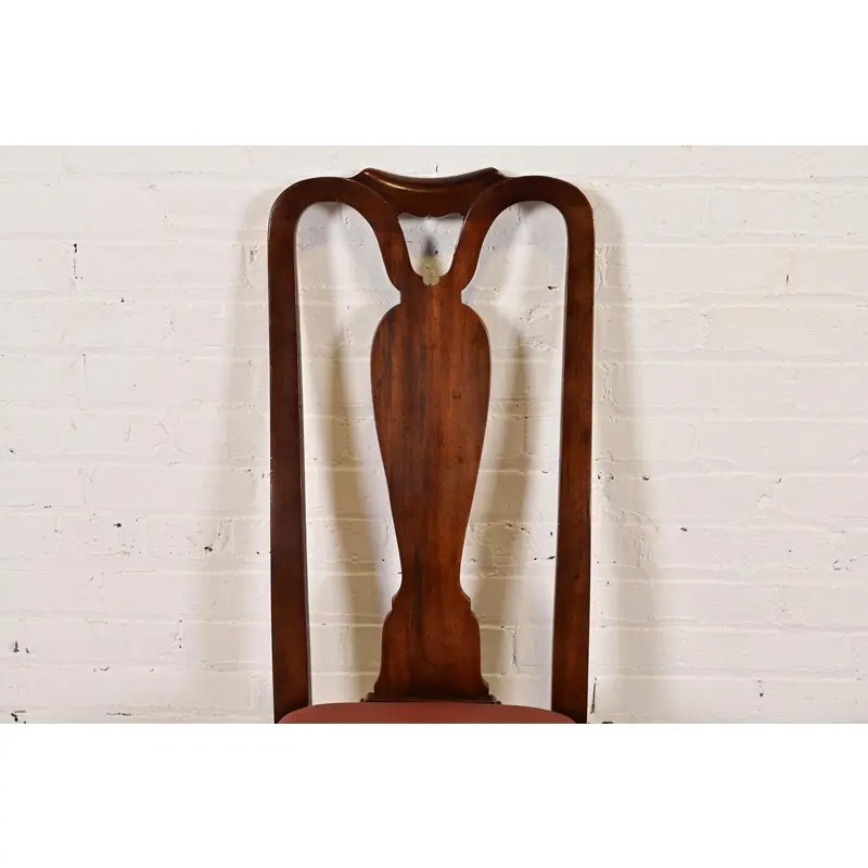 Henredon Queen Anne Solid Mahogany Side Chairs or Dining Chairs, Pair - Image 6