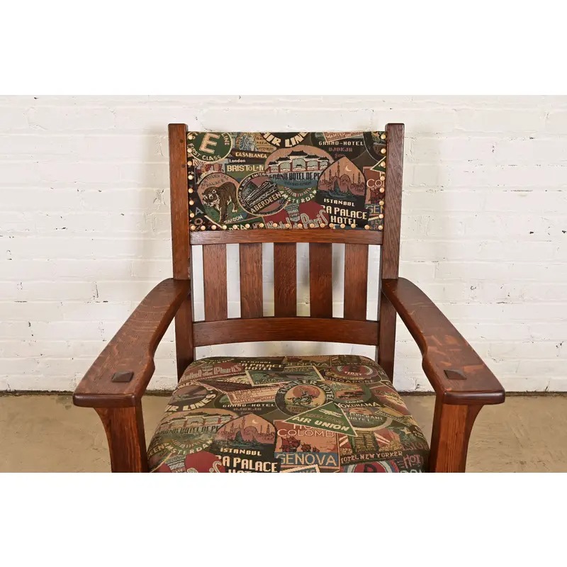 J. M. Young & Sons Antique Mission Oak Arts & Crafts Rocking Chair, Circa 1900 - Image 6