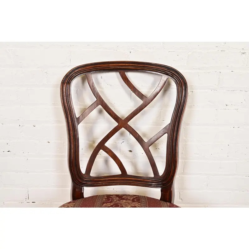 Kindel Furniture Federal Carved Mahogany Side Chairs or Dining Chairs, Pair - Image 6