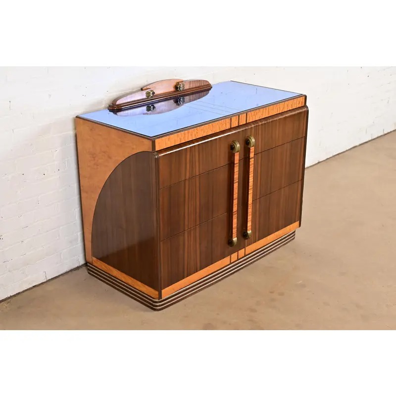 Leo Jiranek for Grand Rapids Furniture Art Deco Walnut and Burl Wood Dreasser, 1930s - Image 6