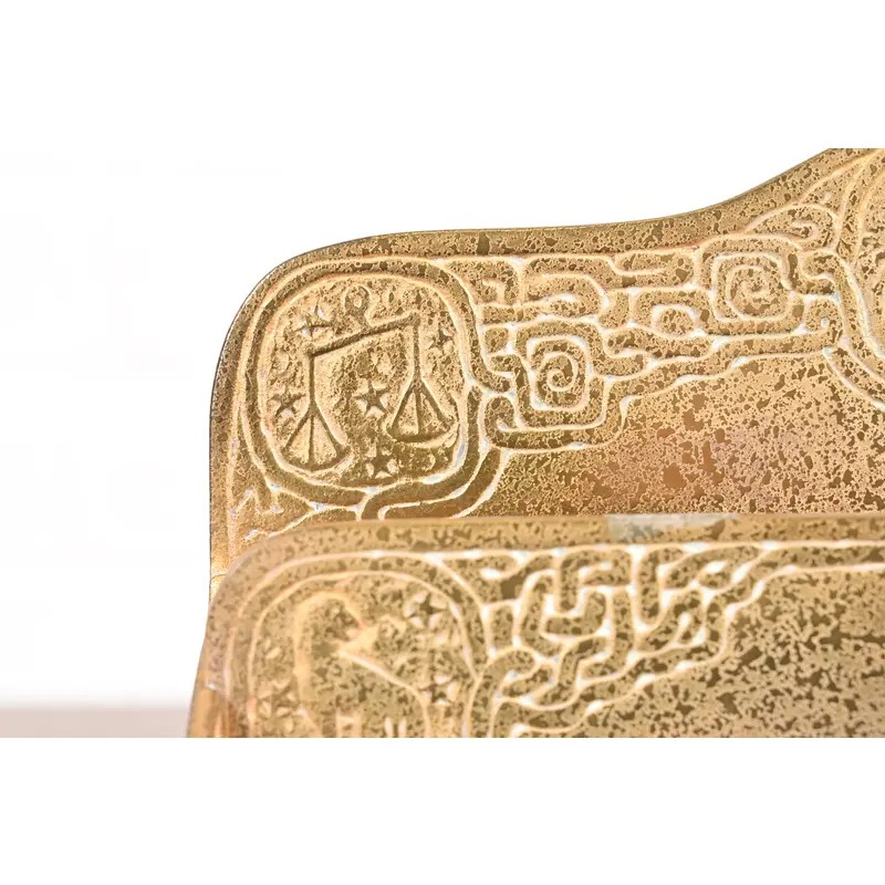 Tiffany Studios New York Zodiac Pattern Bronze Doré Letter Rack - Image 6