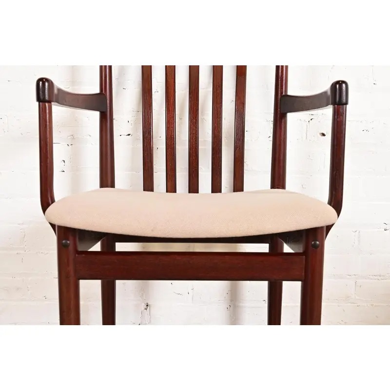 Danish Modern Sculpted Solid Rosewood Armchairs by Vamdrup Stolefabrik, Pair - Image 7