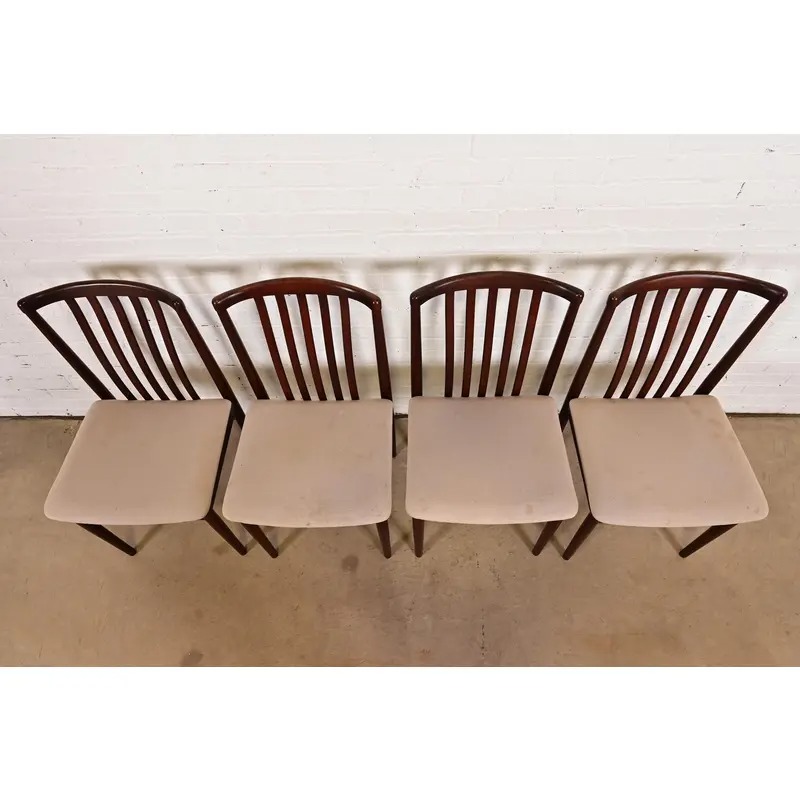Danish Modern Sculpted Solid Rosewood Dining Chairs by Vamdrup Stolefabrik, Set of Four - Image 7