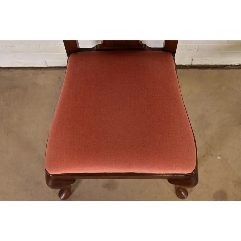 Henredon Queen Anne Solid Mahogany Side Chairs or Dining Chairs, Pair - Image 7
