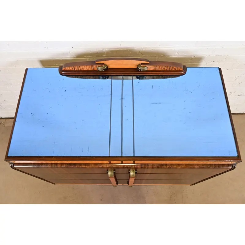 Leo Jiranek for Grand Rapids Furniture Art Deco Walnut and Burl Wood Dreasser, 1930s - Image 7