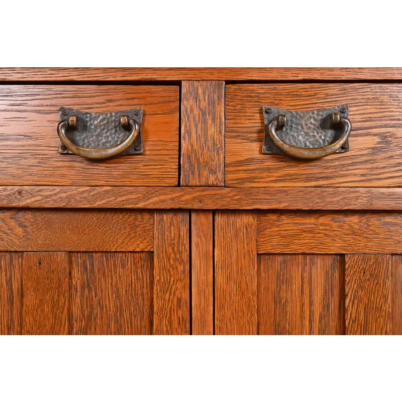 Stickley Brothers Style Antique Mission Oak Arts & Crafts Sideboard or Bar Cabinet, Circa 1900 - Image 7