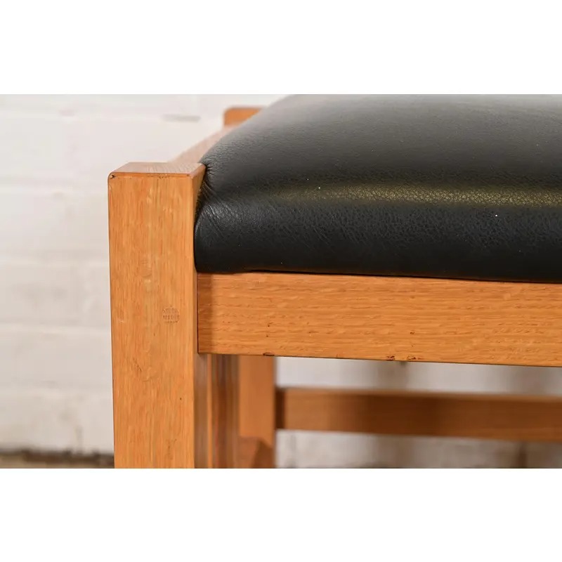 Stickley Mission Oak Arts & Crafts Stools or Ottomans, Pair - Image 7