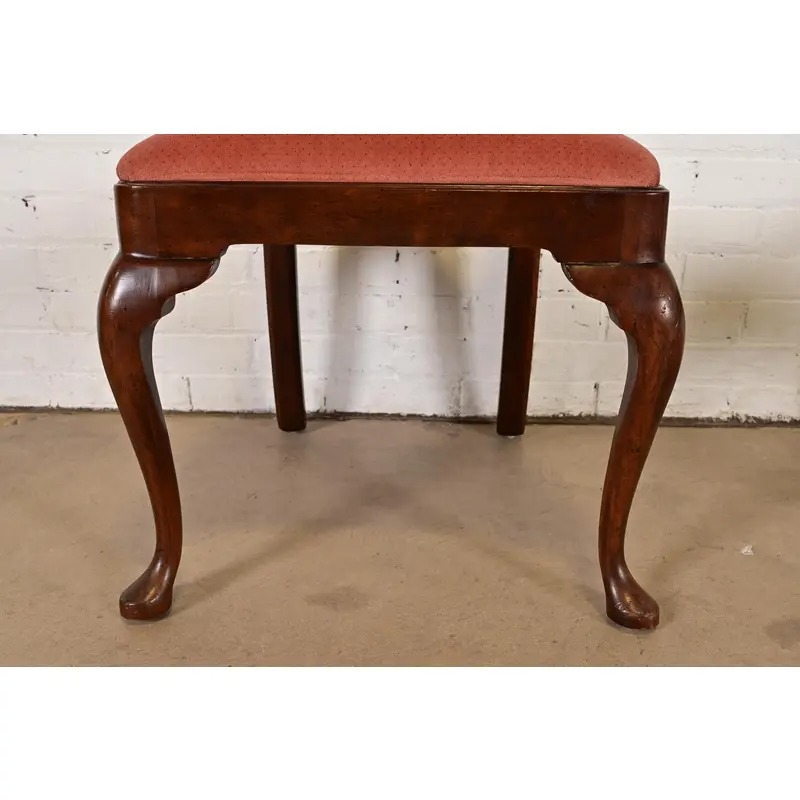 Henredon Queen Anne Solid Mahogany Side Chairs or Dining Chairs, Pair - Image 8