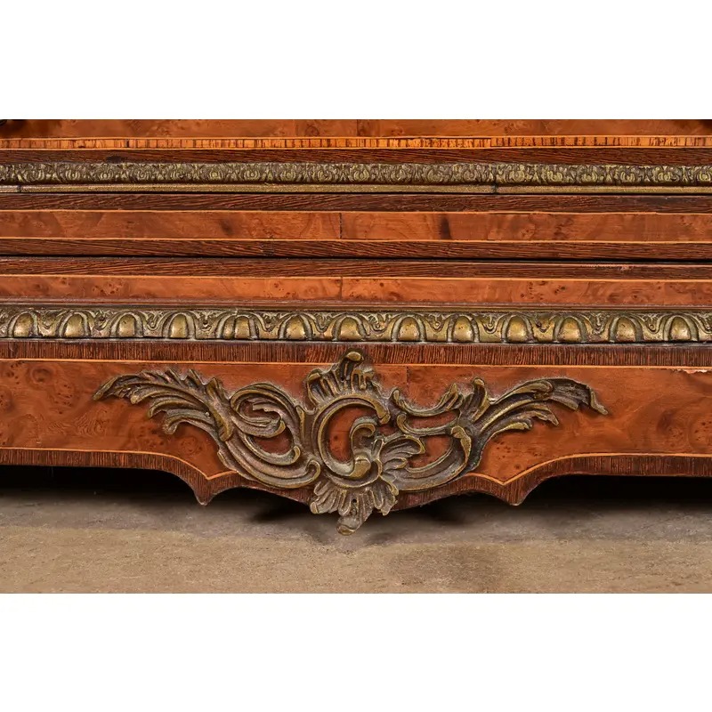 Maison Forest Style Antique French Empire Burl Wood Armoire Dresser or Gentleman's Chest With Mounted Ormolu, Circa 1880s - Image 8