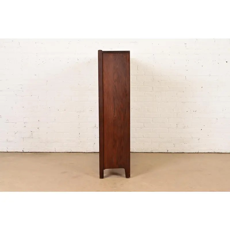 Stickley Brothers Style Antique Mission Oak Arts & Crafts Bookcase Cabinet, Circa 1920s - Image 8
