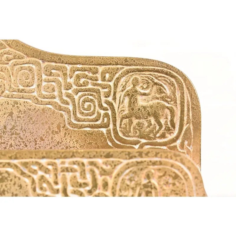 Tiffany Studios New York Zodiac Pattern Bronze Doré Letter Rack - Image 8