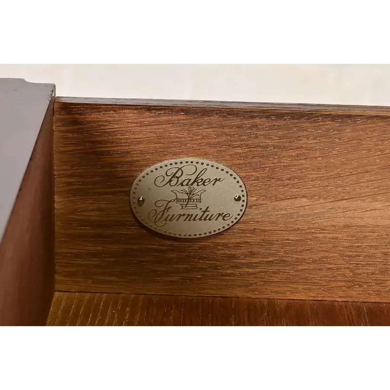 Baker Furniture Stately Homes Sheraton Bow Front Inlaid Mahogany Sideboard - Image 9