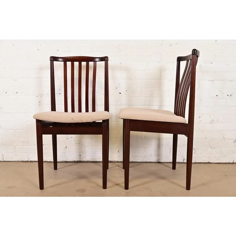Danish Modern Sculpted Solid Rosewood Side Chairs or Dining Chairs by Vamdrup Stolefabrik, Pair - Image 9