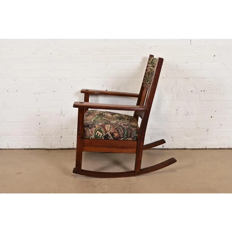 J. M. Young & Sons Antique Mission Oak Arts & Crafts Rocking Chair, Circa 1900 - Image 9