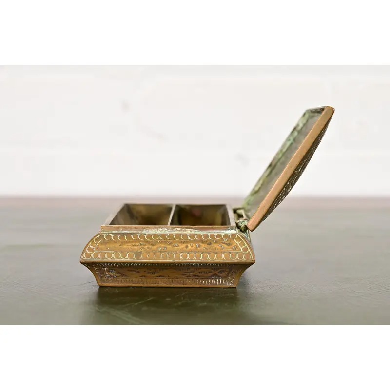 Marshall Field & Co. Antique Viking Bronze Stamp Box, Circa 1910 - Image 9