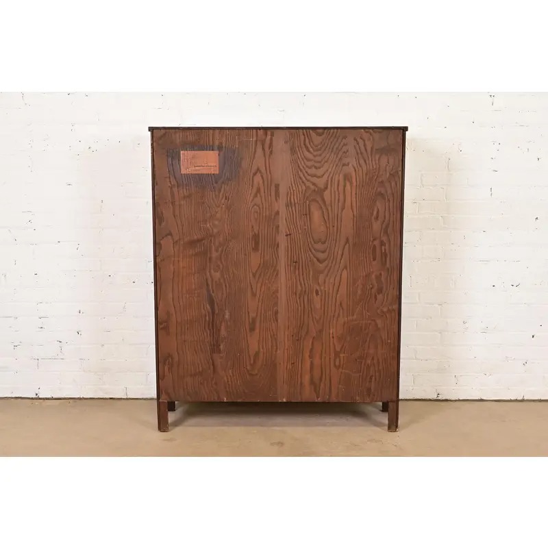 Stickley Brothers Style Antique Mission Oak Arts & Crafts Bookcase Cabinet, Circa 1920s - Image 9