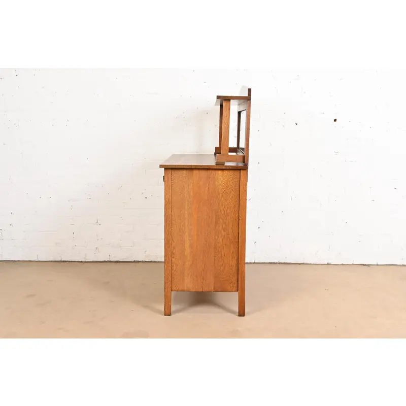 Stickley Brothers Style Antique Mission Oak Arts & Crafts Sideboard or Bar Cabinet, Circa 1900 - Image 9