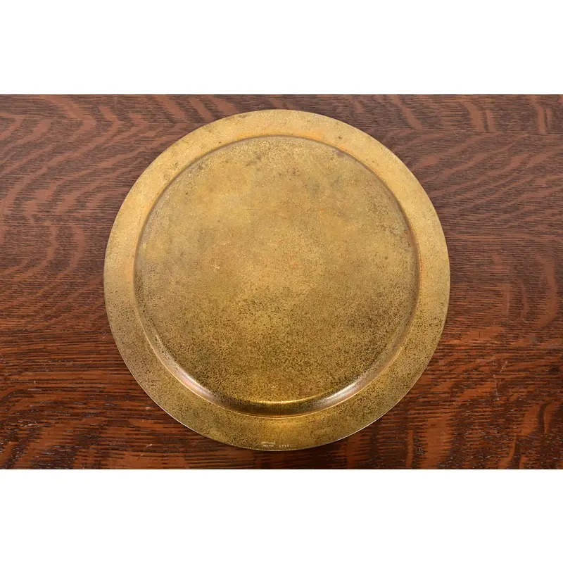 Tiffany Studios New York Bronze Doré Large Charger Plate or Tray With Decorative Border - Image 9