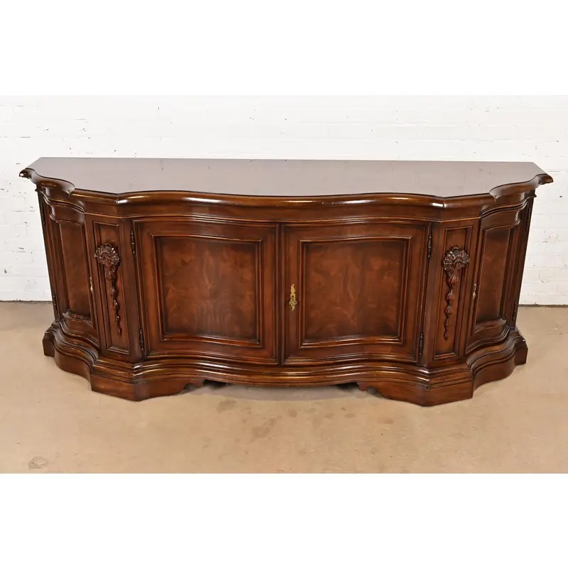Karges French Regency Louis XVI Burled Walnut Sideboard or Bar Cabinet - Image 10