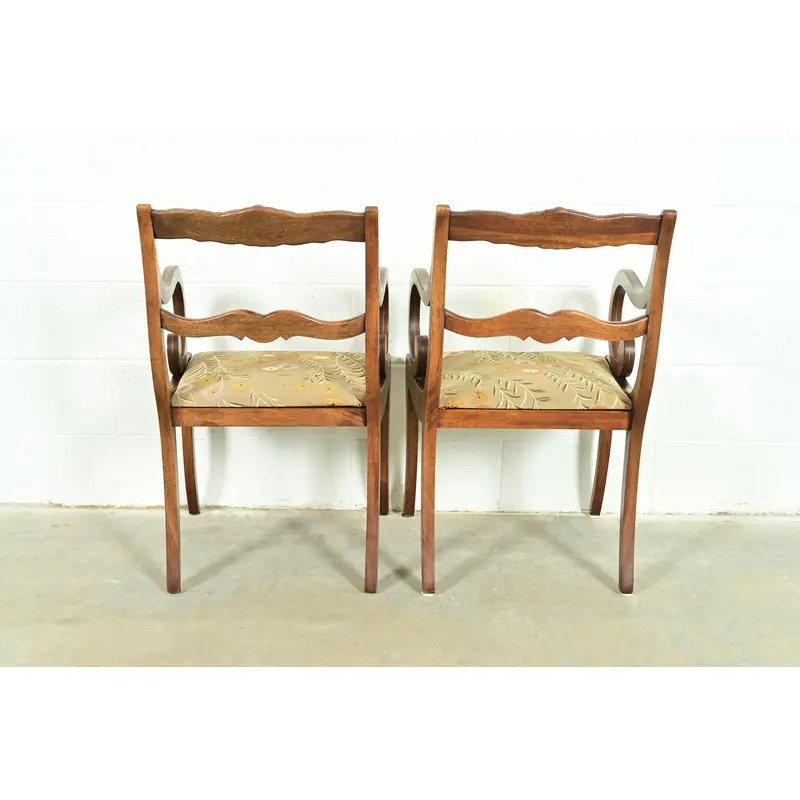 Kindel Furniture Style Regency Carved Solid Mahogany Side Chairs or Dining Chairs, Pair - Image 10