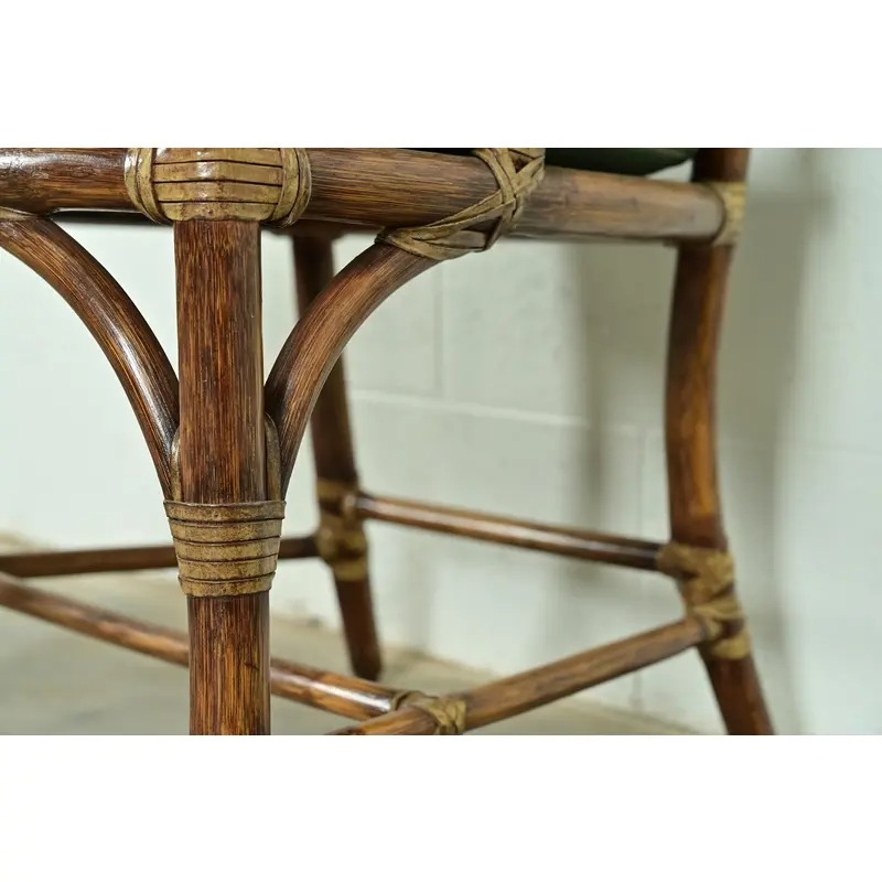 McGuire Hollywood Regency Organic Modern Bamboo and Cane Armchairs, Pair - Image 10