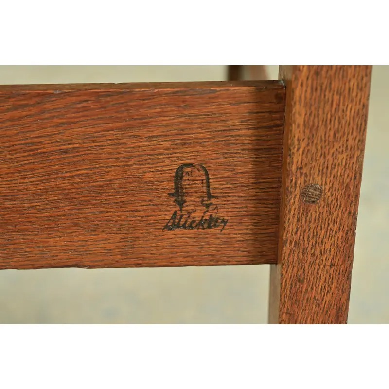 Gustav Stickley Antique Mission Oak Arts & Crafts Ladder Back Dining Chairs, Set of Four - Image 12