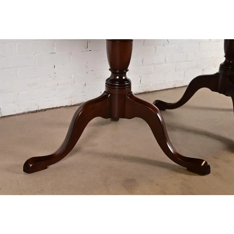 Kittinger Georgian Solid Mahogany Double Pedestal Extension Dining Table, Newly Refinished - Image 12
