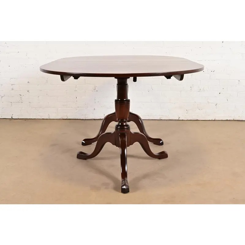 Kittinger Georgian Solid Mahogany Double Pedestal Extension Dining Table, Newly Refinished - Image 13
