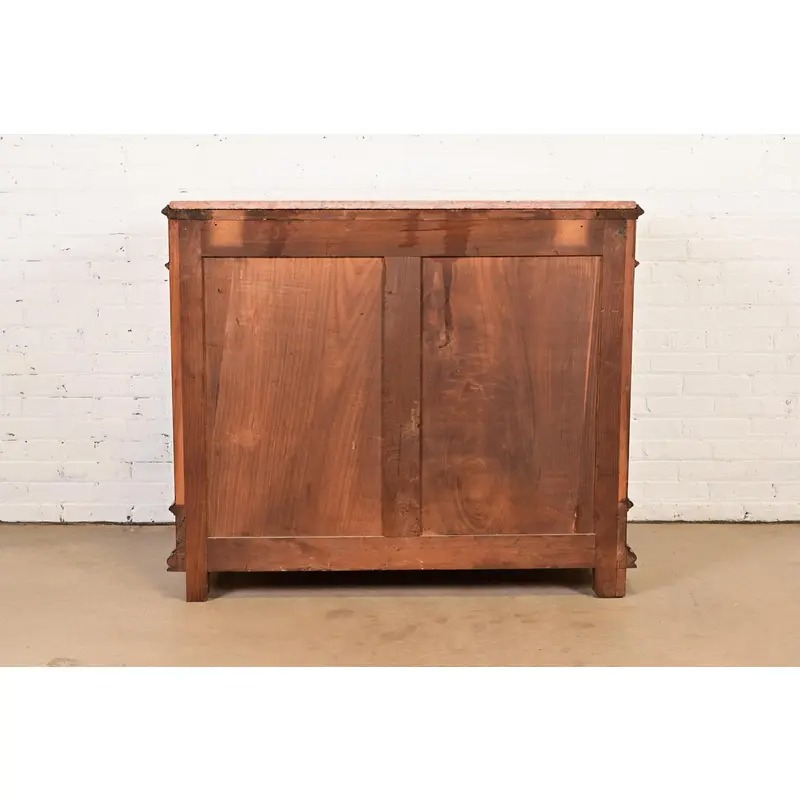 R. J. Horner Style Antique Victorian Carved Walnut Marble Top Buffet Server or Dresser, Circa 1880s - Image 13