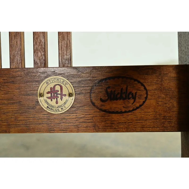 Stickley Mission Oak Arts & Crafts Spindle Bench or Settee - Image 13