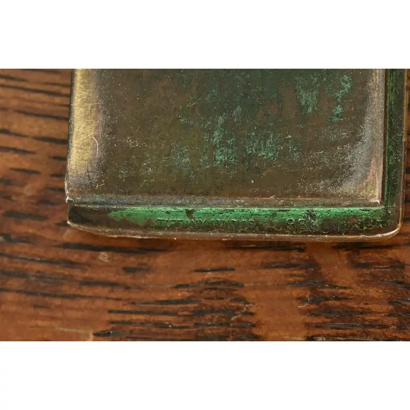 Tiffany Studios New York Zodiac Bronze Blotter Ends With Leather Desk Blotter - Image 13