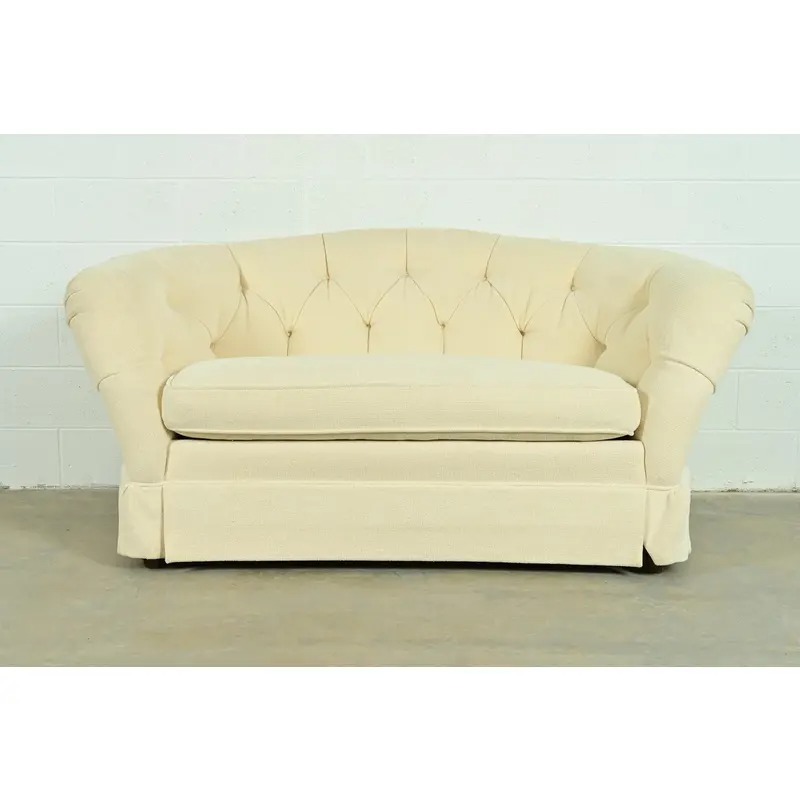 Baker Furniture Mid-Century Hollywood Regency Tufted Sofa or Loveseat, Circa 1960s