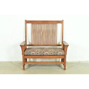Stickley Mission Oak Arts & Crafts Spindle Bench or Settee