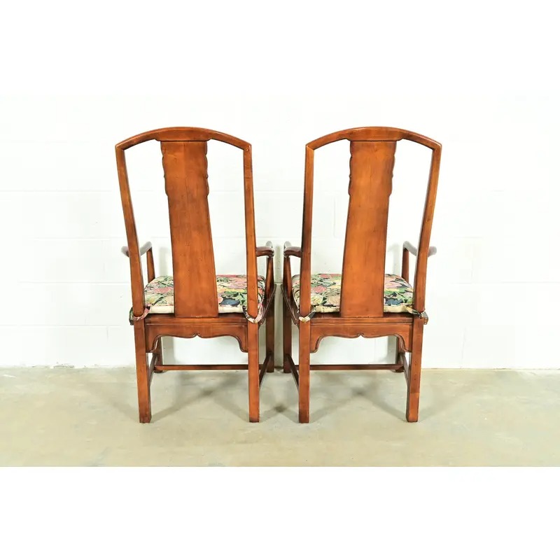 Henredon Hollywood Regency Chinoiserie Sculpted Mahogany Dining Chairs, Set of Twelve - Image 15