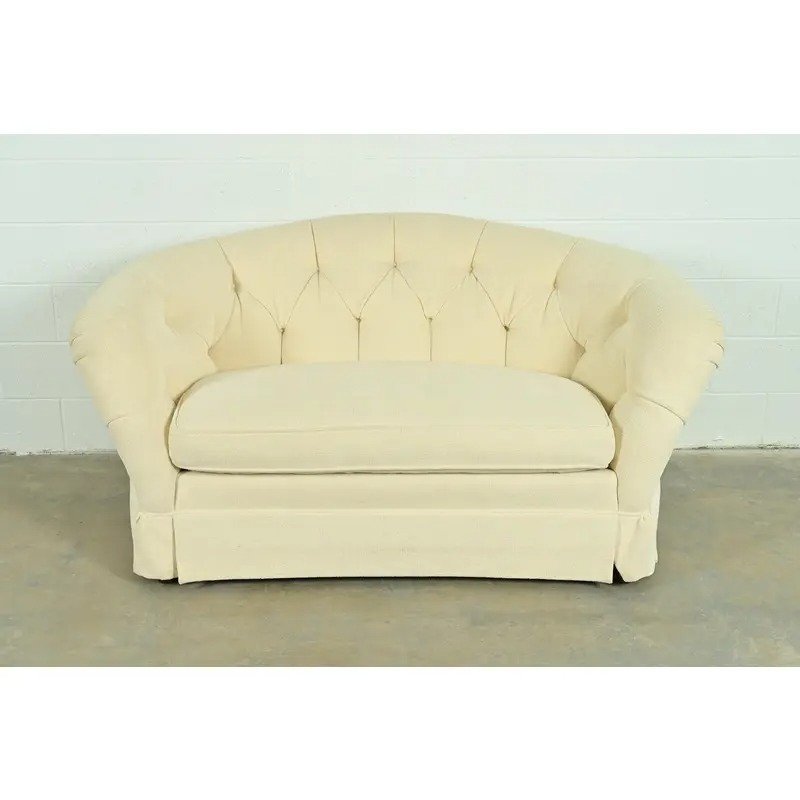 Baker Furniture Mid-Century Hollywood Regency Tufted Sofa or Loveseat, Circa 1960s - Image 2