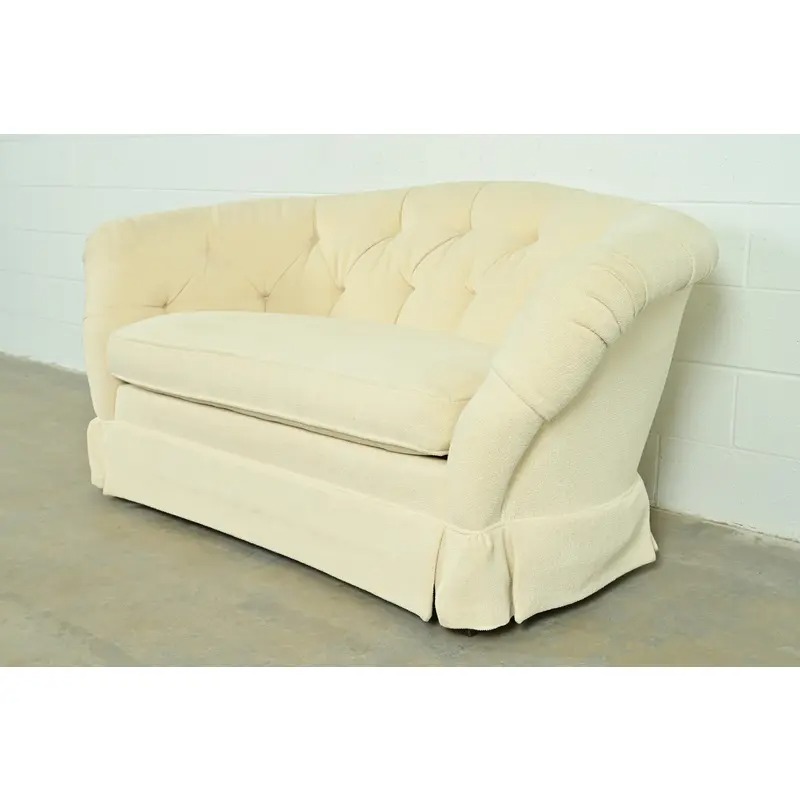 Baker Furniture Mid-Century Hollywood Regency Tufted Sofa or Loveseat, Circa 1960s - Image 3