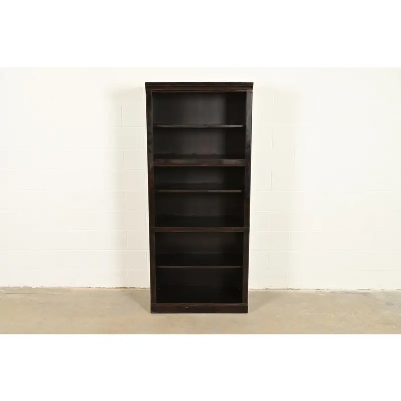 Ethan Allen Arts & Crafts Shaker Dark Cherry Wood Tall Bookcase - Image 3