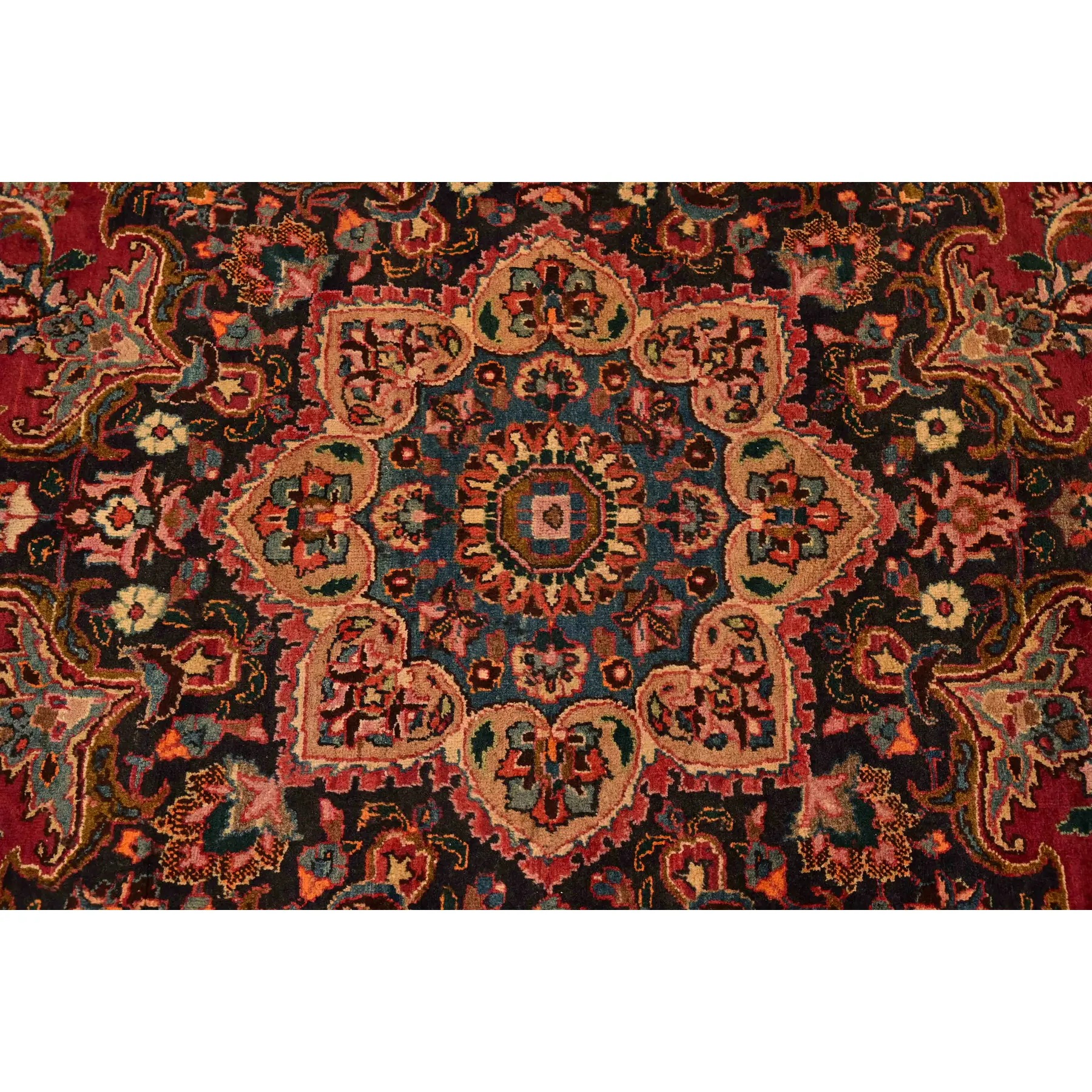Makhmalbaf Signed Fine Hand-Woven Persian Ghom Room Size Wool Rug, Circa 1940s - Image 4