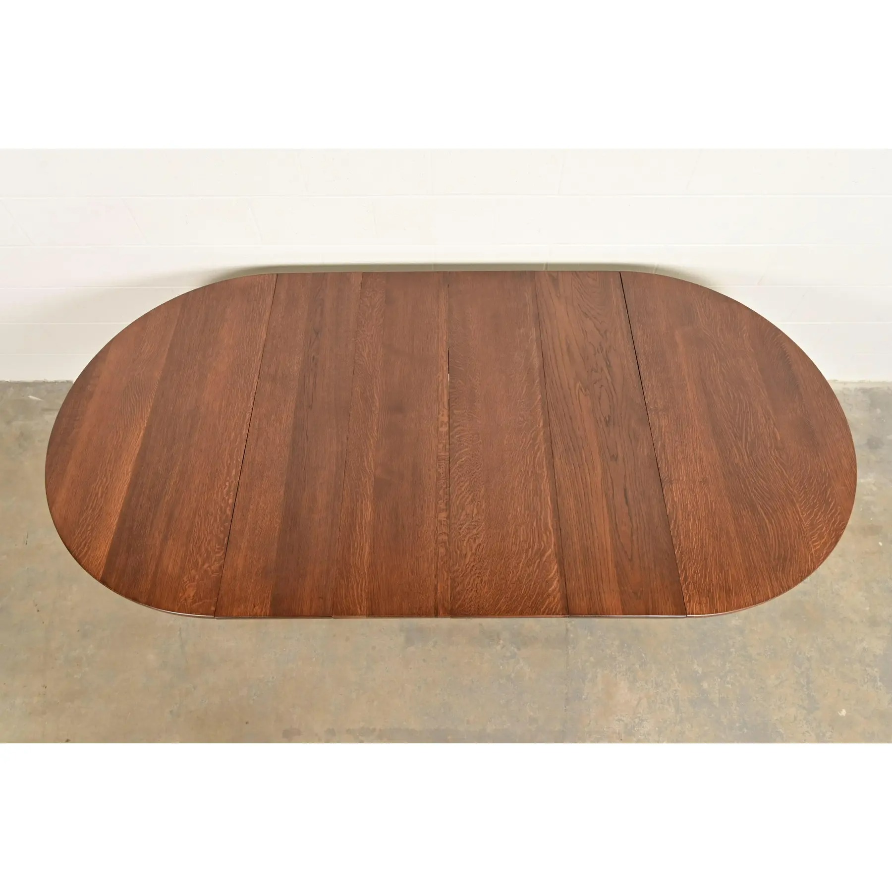 Stickley Brothers Antique Mission Oak Arts & Crafts Pedestal Extension Dining Table, Newly Refinished - Image 8