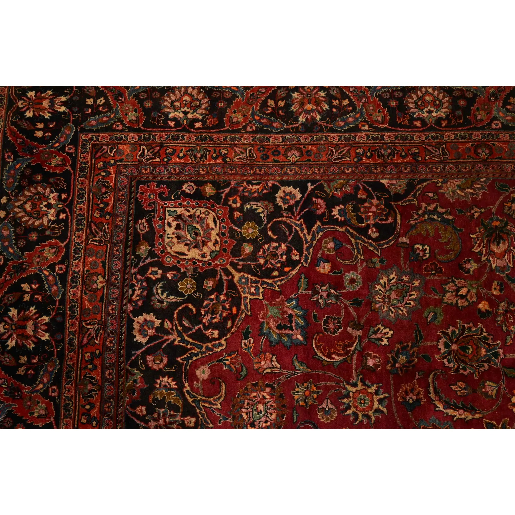 Makhmalbaf Signed Fine Hand-Woven Persian Ghom Room Size Wool Rug, Circa 1940s - Image 7