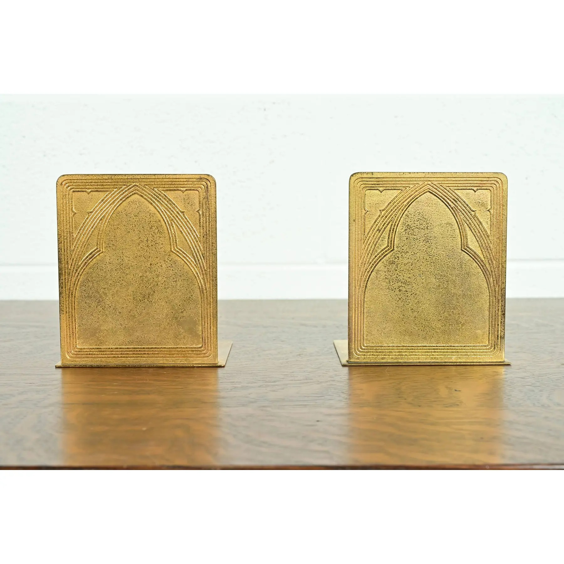 Tiffany Studios New York Graduate Pattern Bronze Doré Bookends, Circa 1910 - Image 2
