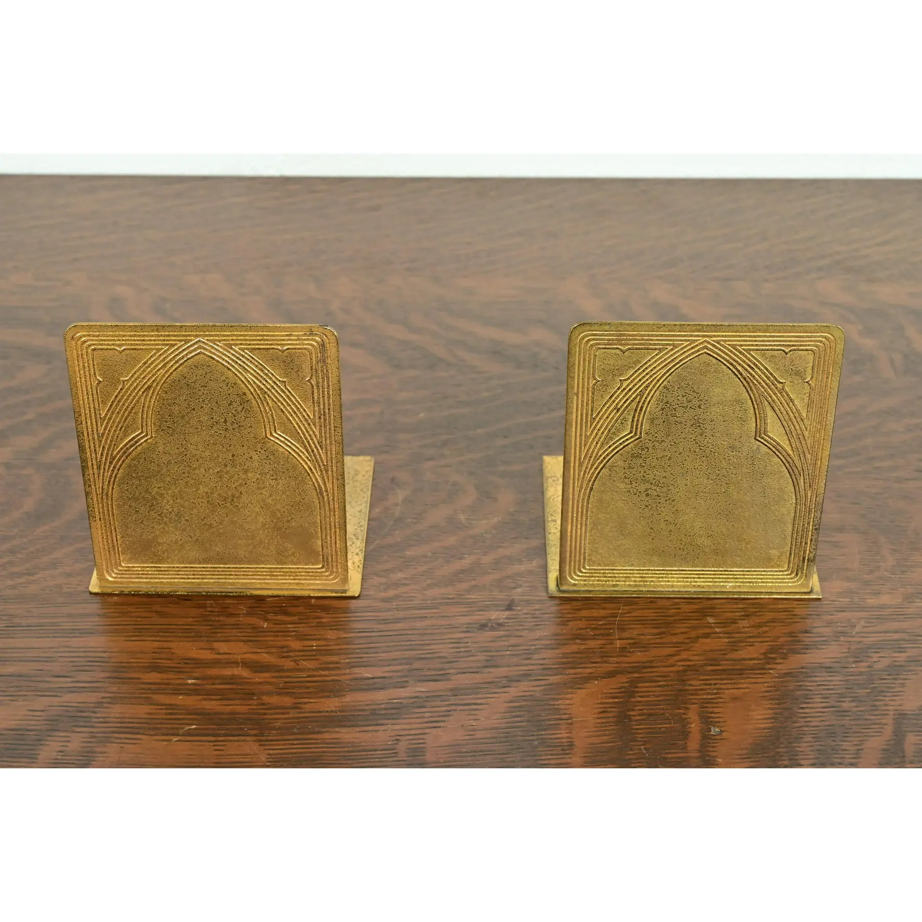 Tiffany Studios New York Graduate Pattern Bronze Doré Bookends, Circa 1910 - Image 3