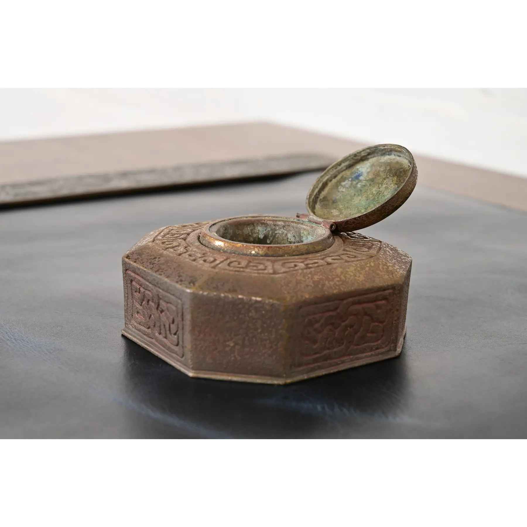 Tiffany Studios New York Zodiac Bronze Inkwell - Image 7
